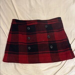 Plaid Red and Black Skirt gap L